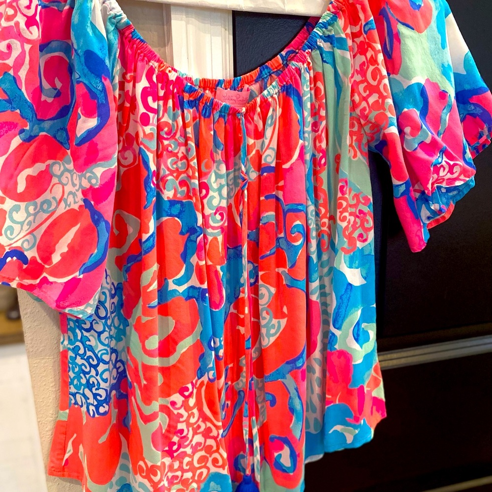 Lilly Pulitzer Pink and Blue Blouse